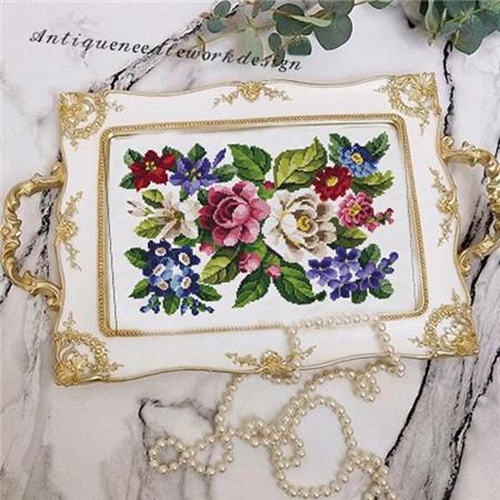 Victorian Floral bouquet-A / Antique Needlework Design