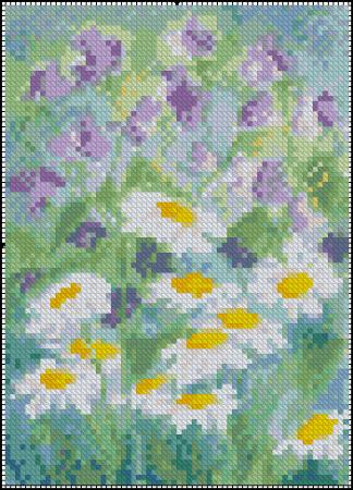 Sweet Peas and Daisies / Country Garden Stitchery