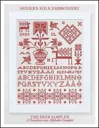 The Deer Sampler - A Scandinavian Alphabet Sampler / Modern Folk Embroidery