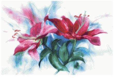 Watercolor Lilies / Fox Trails Needlework