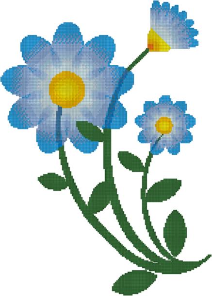 Happy Blue Flowers / Fox Trails Needlework