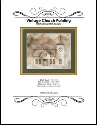 Vintage Church Painting Cross Stitch Pattern / StitchX Craft Designs