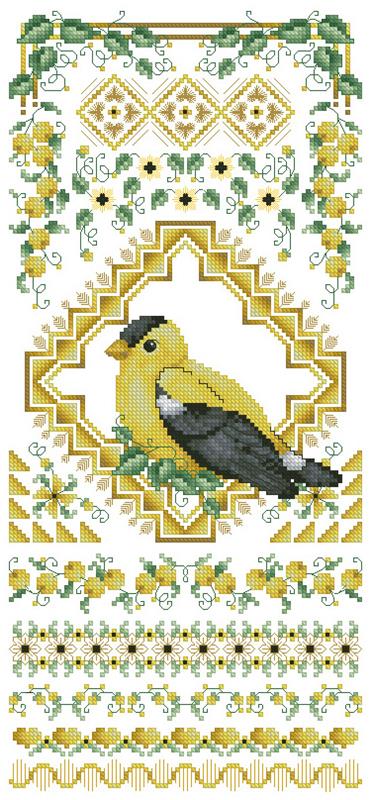 Bird Sampler Yellow Bird / Kitty & Me Designs