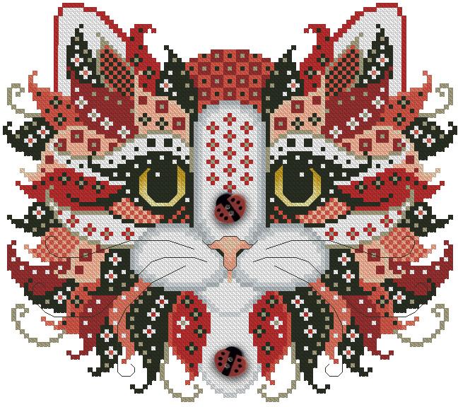 Colorful Cats Ladybug / Kitty & Me Designs