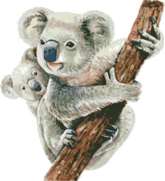 Watercolor Koala Mum and Joey / Fox Trails Needlework