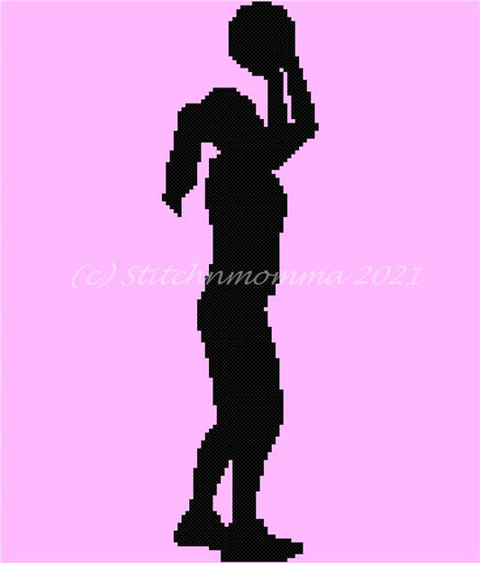 Female Basketball Player Silhouette #1 / Stitchnmomma