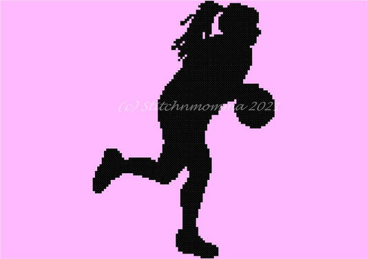 Female Basketball Player Silhouette #2 / Stitchnmomma
