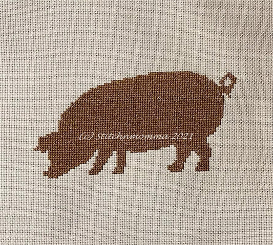 Pig Silhouette / Stitchnmomma