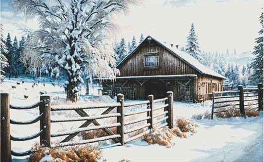 Winter Barn / White Willow Stitching