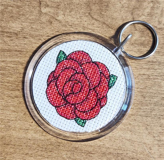 Rose - RED - for Keychain Kits / Rogue Stitchery