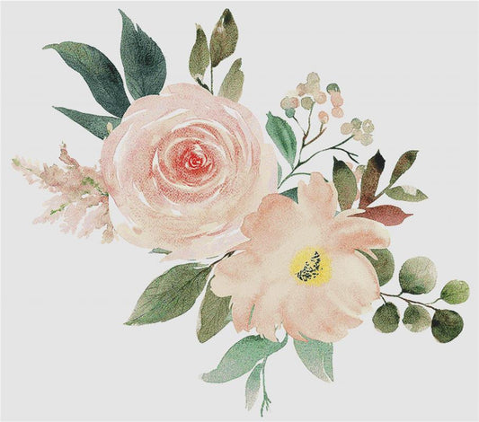 Blush Floral Arrangement / X Squared Cross Stitch / 49009