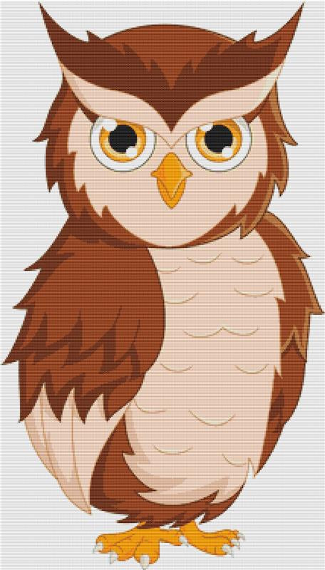 Cute Cartoon Owl / X Squared Cross Stitch / 49151