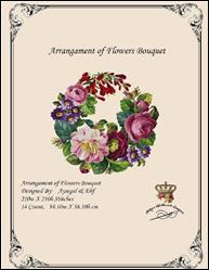 Arrangament of Flowers Bouquet / Antique Needlework Design