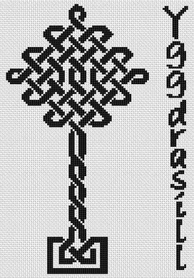 Yggdrasill - Tree of Life / White Willow Stitching