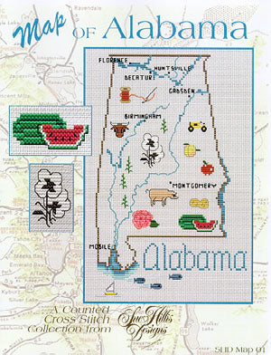 Alabama Map / Sue Hillis Designs