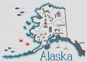 Alaska Map / Sue Hillis Designs