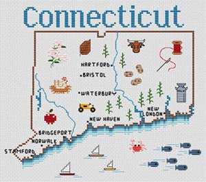 Connecticut Map / Sue Hillis Designs