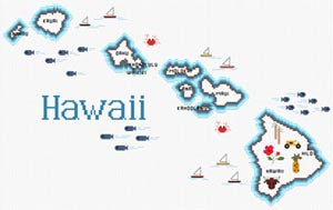 Hawaii Map / Sue Hillis Designs