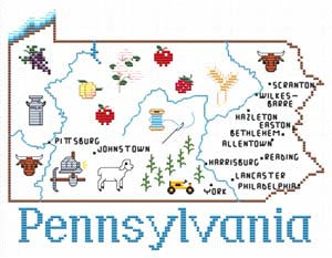 Pennsylvania Map / Sue Hillis Designs