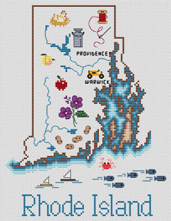Rhode Island Map / Sue Hillis Designs