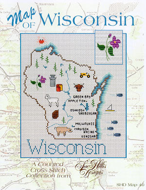 Wisconsin Map / Sue Hillis Designs