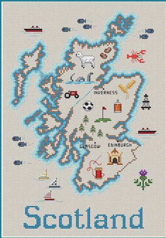 Scotland Map / Sue Hillis Designs