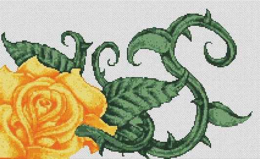 Yellow Rose / White Willow Stitching