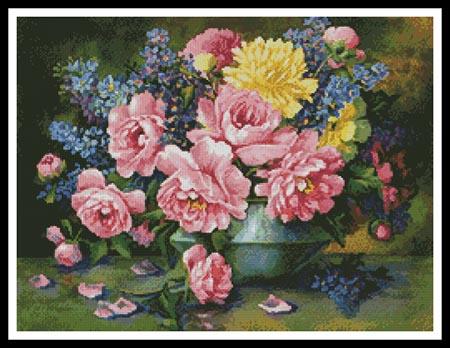 Roses and Delphinium - #11186 / Artecy Cross Stitch