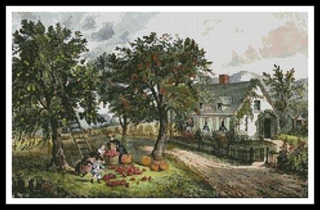 American Homestead in Autumn - #11190 / Artecy Cross Stitch