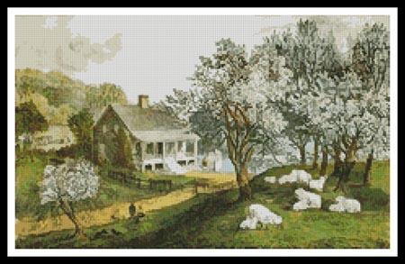 American Homestead in Spring - #11191 / Artecy Cross Stitch