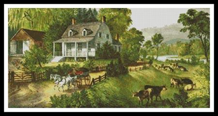 American Homestead in Summer - #11192 / Artecy Cross Stitch