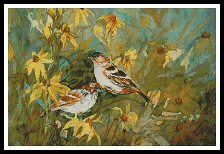 Sparrows in the Field - #11197-PFLD / Artecy Cross Stitch