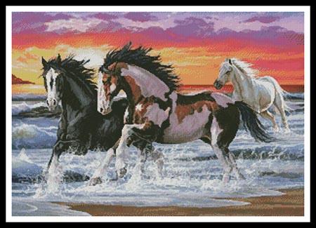 Horses on a Beach - #11200-INT / Artecy Cross Stitch