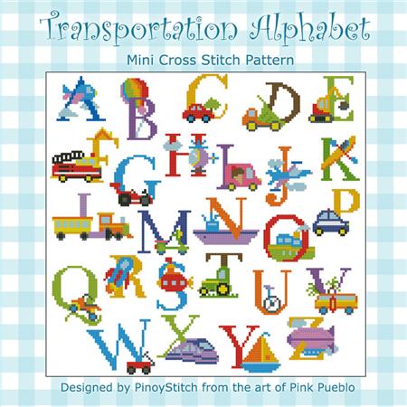 Alphabet Transportation Sampler / PinoyStitch