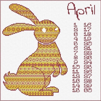 AAN Animal Calendar: April - Rabbit / Alessandra Adelaide Needleworks