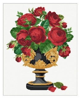 Roses In Black & Gold Cup / Ellen Maurer-Stroh