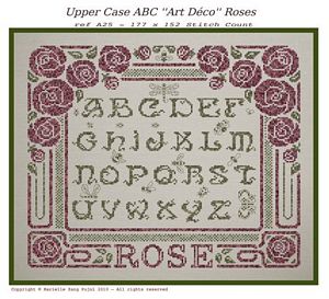 Upper Case ABC Art Deco Roses / Filigram
