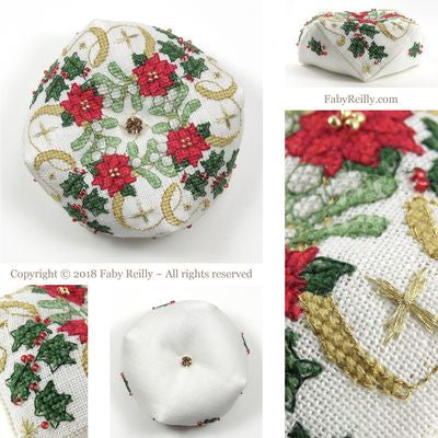 Sparkly Christmas Biscornu / Faby Reilly Designs