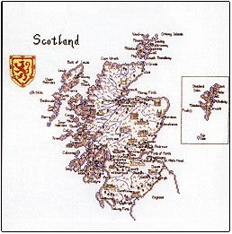 Scotland Map by Susan Ryder / Heritage Crafts