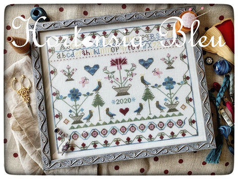 Hortensia Bleu Sampler - Cross stitch Chart / Elegant Thread, The