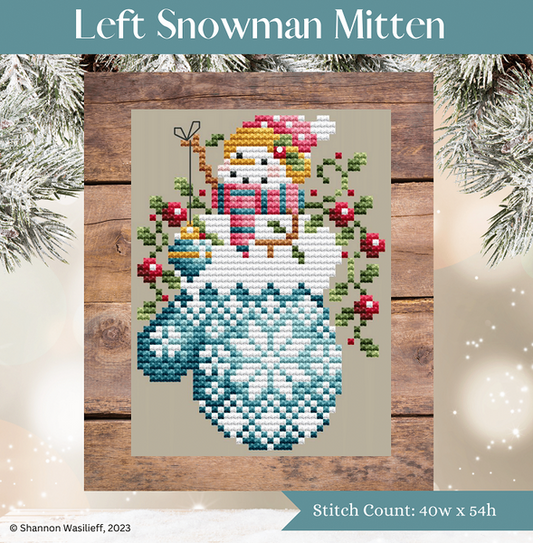 Left Snowman Mitten  / Shannon Christine Designs