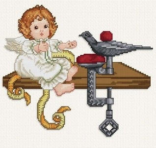 Stitching Angel Feeding Sewing Bird / Ellen Maurer-Stroh