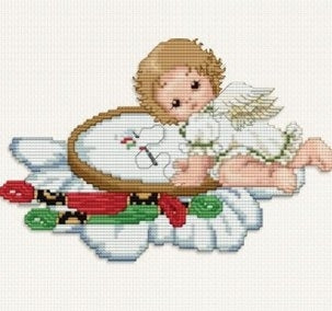 Stitching Angel with Hoop / Ellen Maurer-Stroh